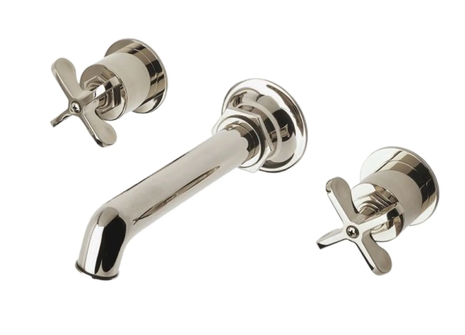 Waterworks Henry Wall Mounted Lavatory Faucet with Cross Handle