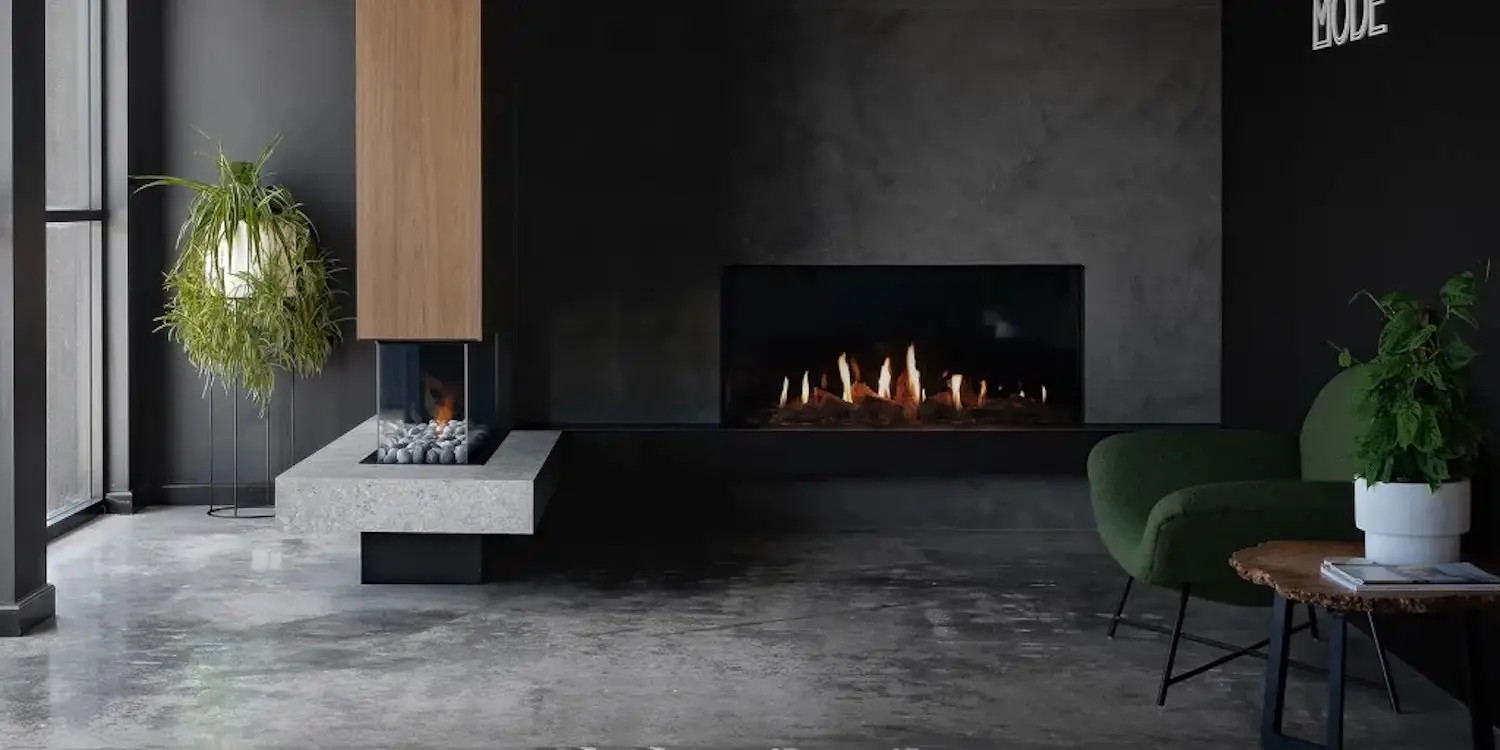 Escea DS1650 Gas Fireplace (Double Sided) Stoke