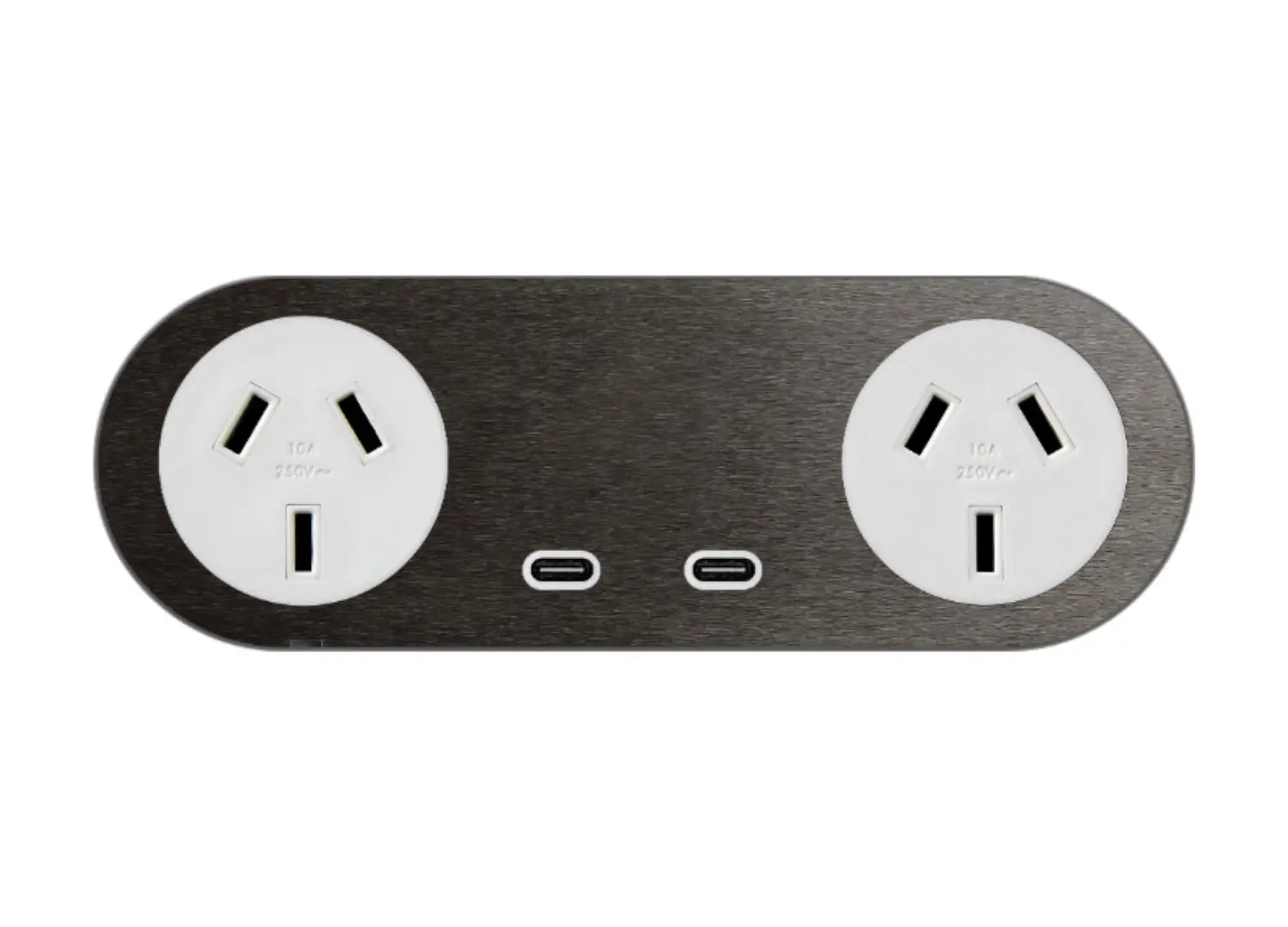 ZETR 13 Carbon Double Outlet USBC Faceplate White