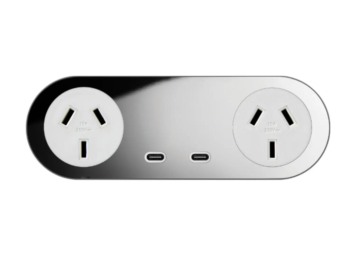 ZETR 13 Carbon Double Outlet USBC Faceplate White