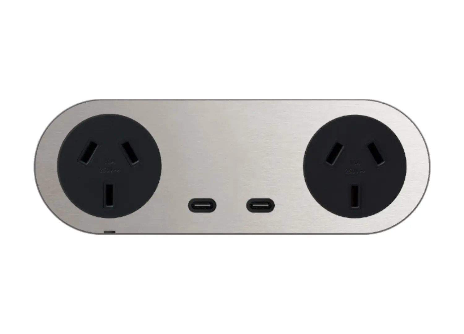 ZETR 13 Carbon Double Outlet USBC Faceplate Black