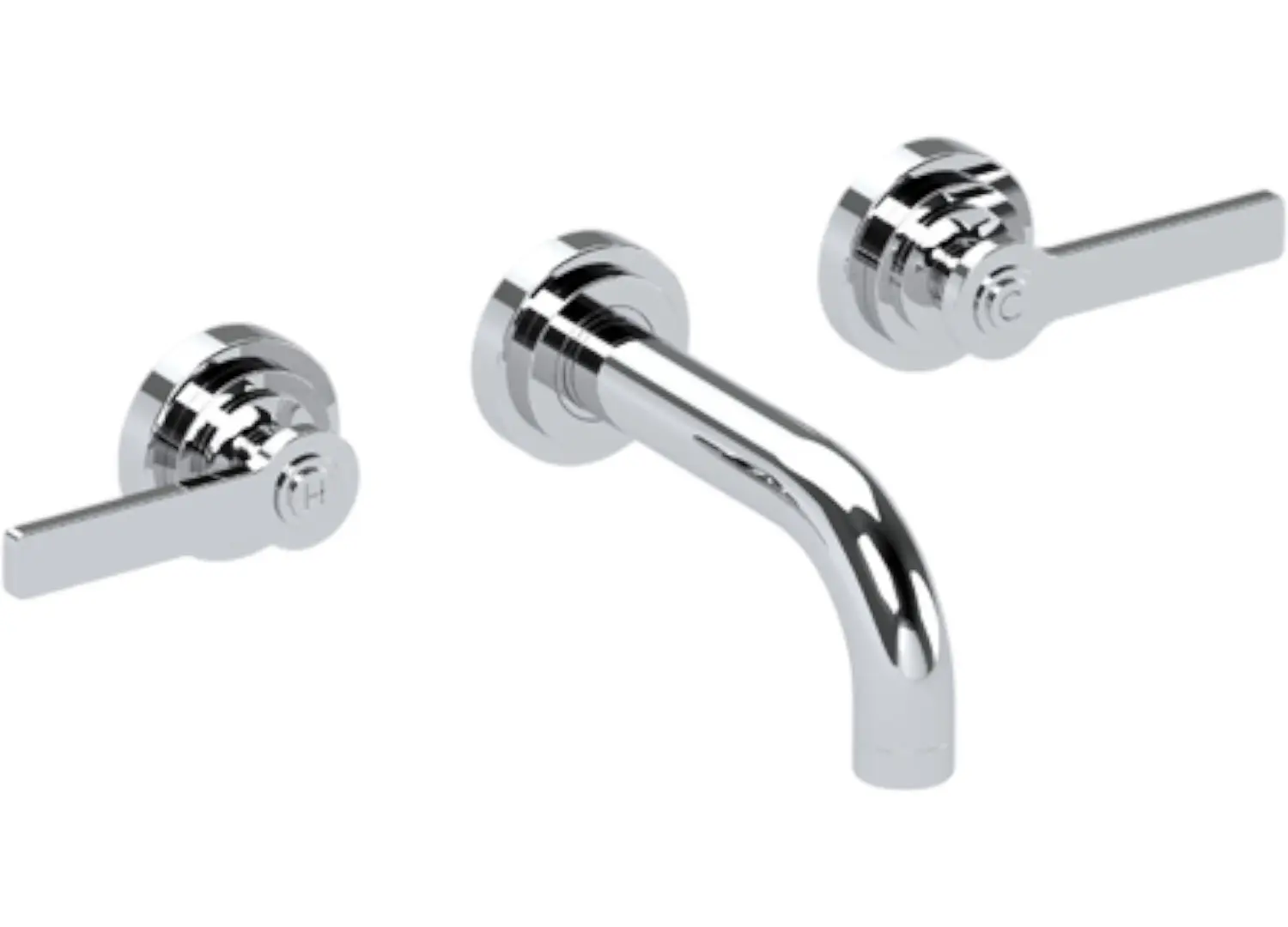 Samuel Heath Pure Wall-Mounted Basin Set with Flat Levers