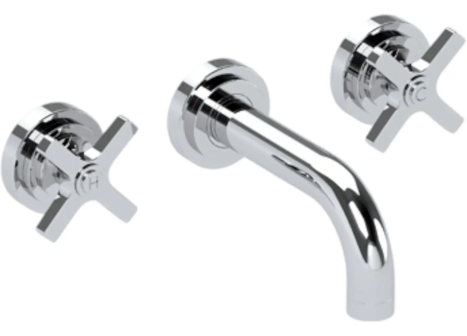 Samuel Heath Pure Wall-Mounted Basin Set with Square-Sided Crossheads